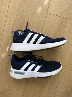 Men's Adidas Navy & White Cloudfoam Sneakers Size 11
